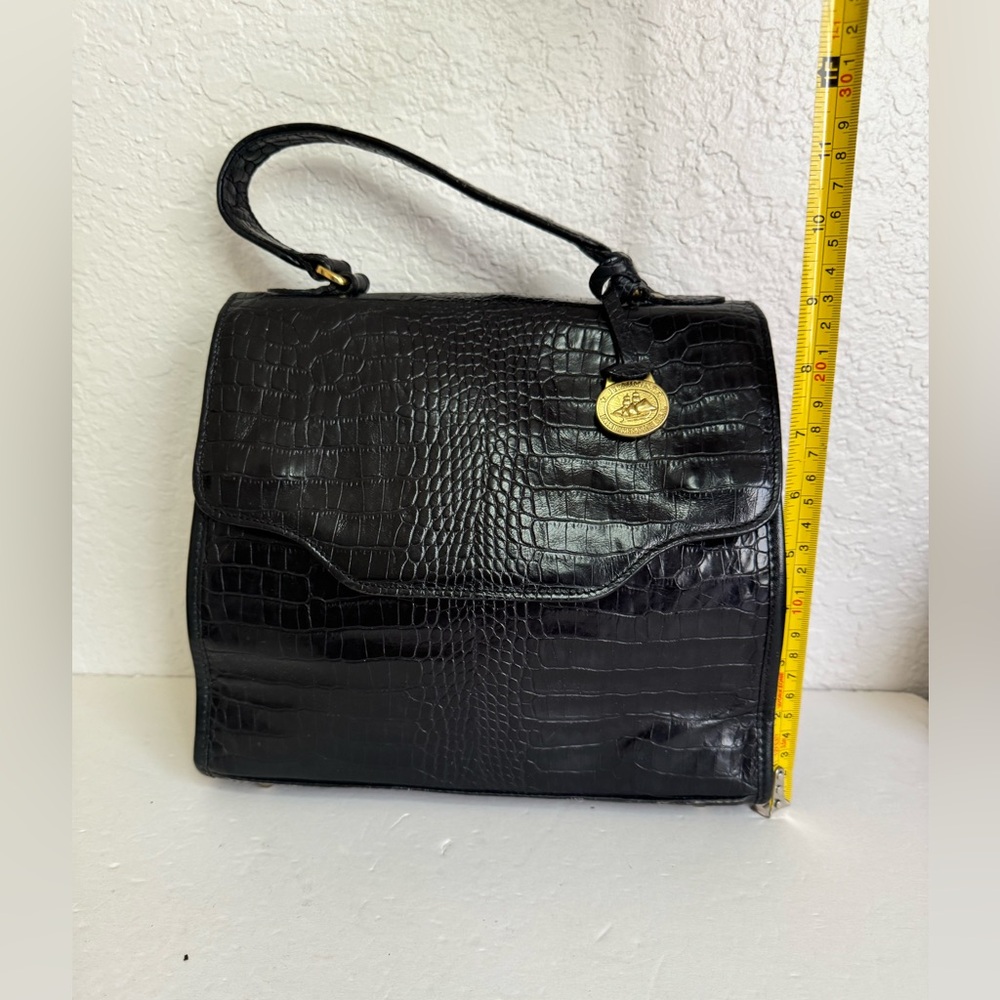 BRAHMIN Vintage Black Leather Shoulder /Hand Bag Satchel - Picture 2 of 12